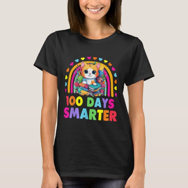 Katter 100-dagarsdag för skollärare 100 dagar smar t shirt (Framsida)