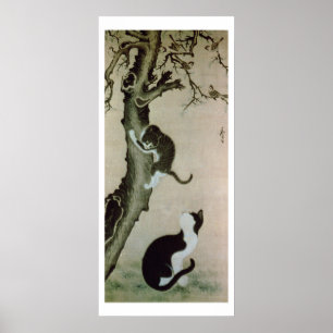 Katter 17th århundrade (bläck på silke) poster