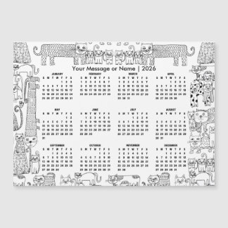 Katter 2026 Kalender Personligt Meddelande eller N