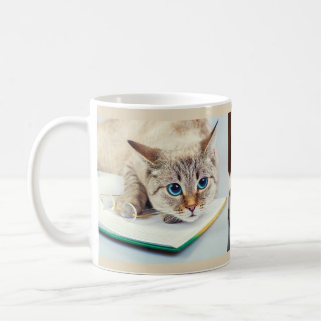 Katter 3 Anpassade Bilder Söta Kattungar Katter Äl Kaffemugg (Vänster)