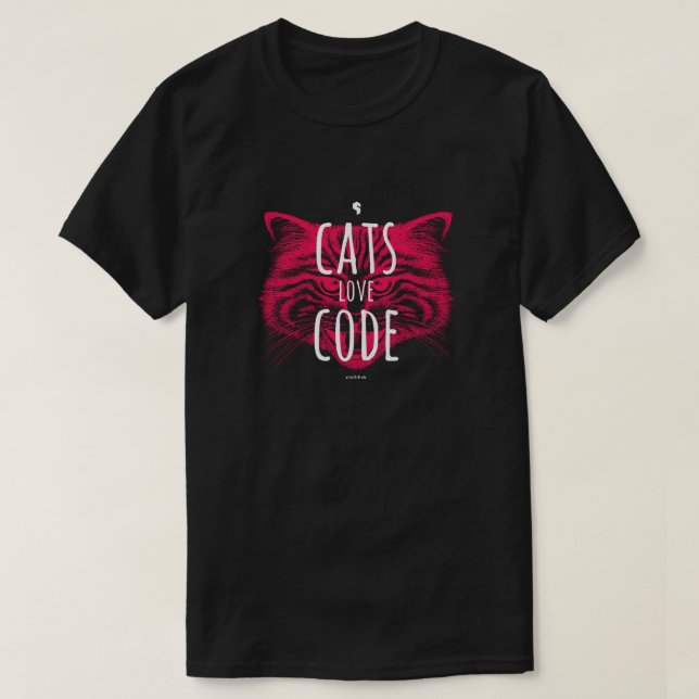 katter älskar kodifierar tee (Design framsida)