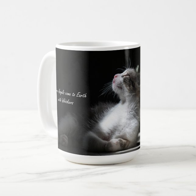 Katter är Änglar katt mugg (Framsida vänster)