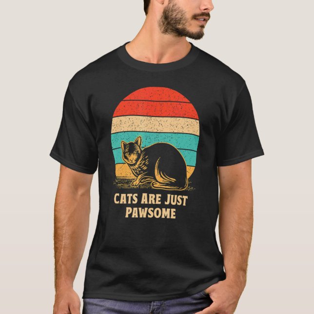 Katter är bara Fantastisk, matrispun vid Mamma Pap T Shirt (Framsida)