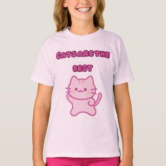 Katter är bäst Söt rosa katt Kawaii T-Shirt |