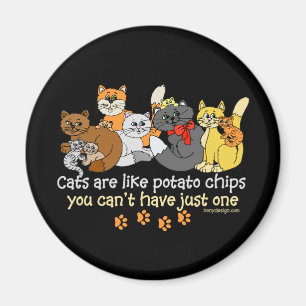 Katter är lika potatischiper magnet