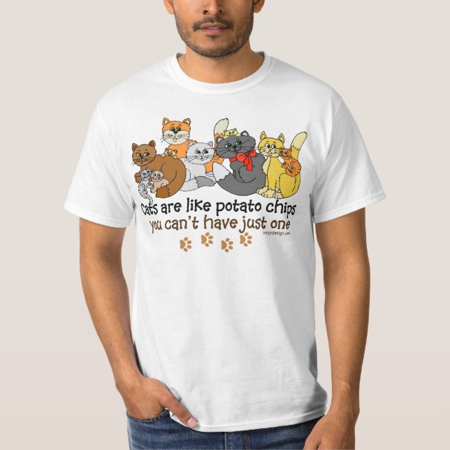 Katter är lika potatischiper t-shirt (Framsida)