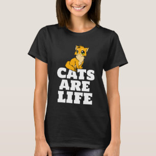 KATTER ÄR LIV KATT GINGER T-SHIRTAR TEES T SHIRT