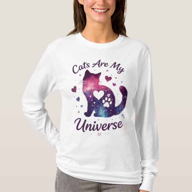 Katter Är Min Universum Galaxy Tröja (Framsida)