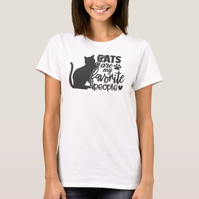 Katter är mina favoriter t shirt (Framsida)