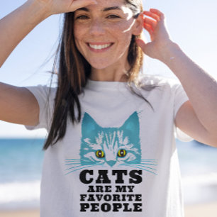 Katter är mina favoritpersoner Modern blå grinig T Shirt