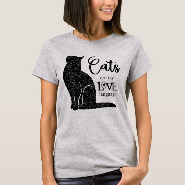 Katter är mitt KÄRLEKSSpråk T-Shirt (Framsida)