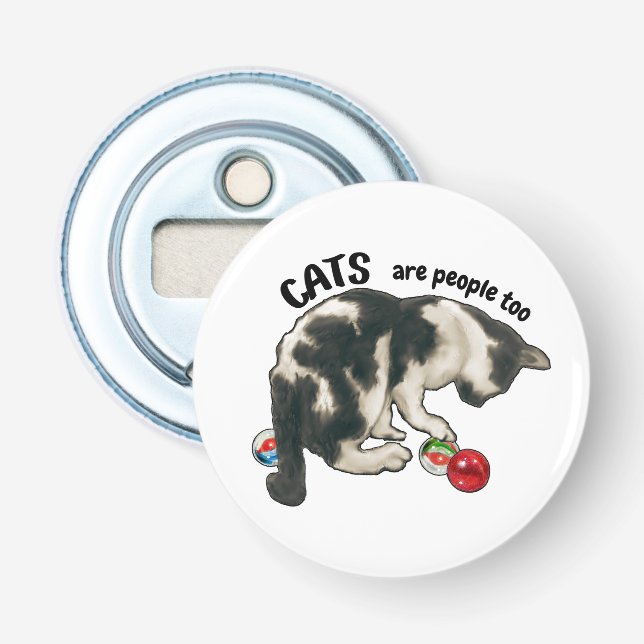 KATTER är också människor, katt och GLASKULOR Flasköppnare (Framsidan)