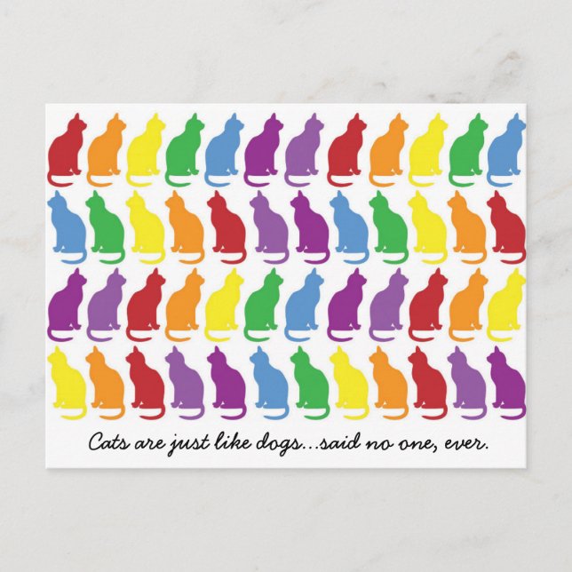 Katter är precis som Hundar vykort (Framsida)