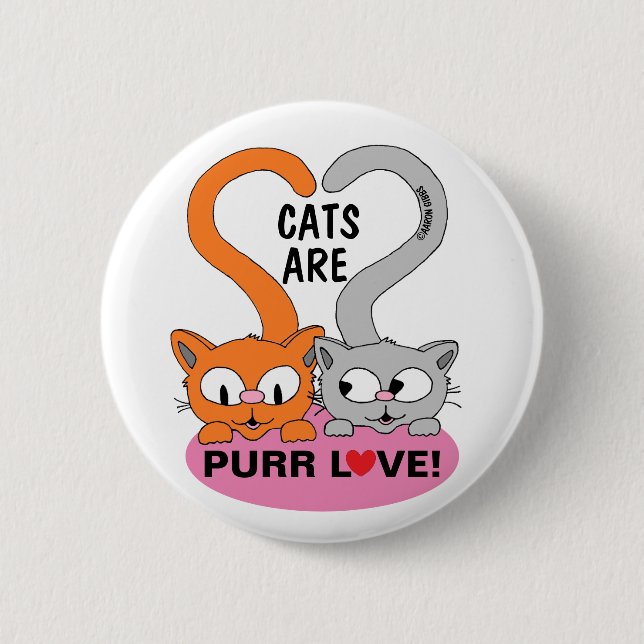 Katter är Purr Kärlek knapp (Framsida)