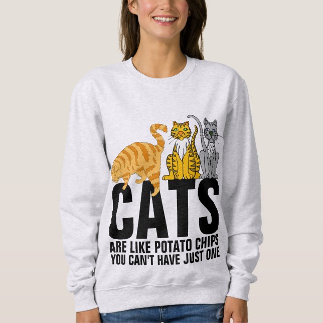 KATTER ÄR SOM POTATO CHIP FUNNY cat T-SHIRTS (Framsida)