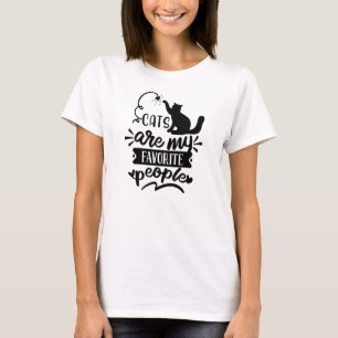 Katter är svartfärgad grafik för Mina favoriter T Shirt