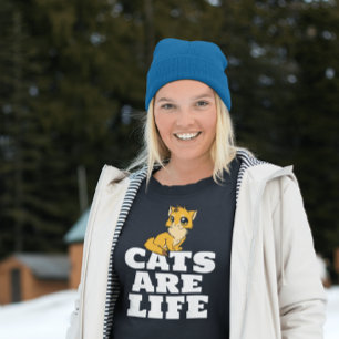 KATTER ÄR TEXTER AV T-SHIRTS-SKÄRMAR AV LIVSKATTEN T SHIRT