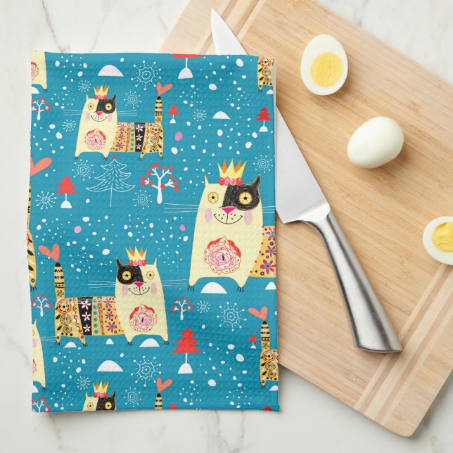 Katter av havre, hippie, bohemi och fri sprit kökshandduk (Vikt i Fjärdedel)