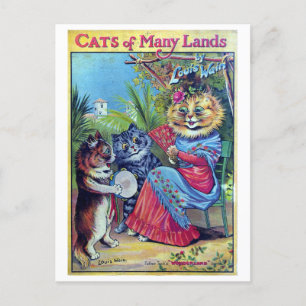 Katter av många länder - Louis Wain Helg Vykort
