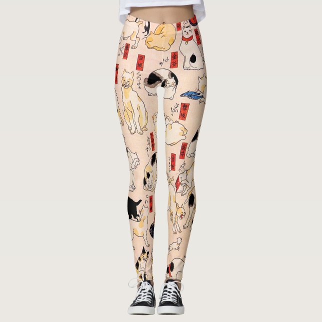 Katter av Utagawa Kuniyoshi Leggings (Framsida)