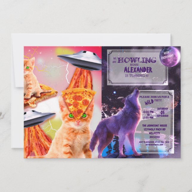 Katter, bacon och ufos inbjudningar (Framsida)