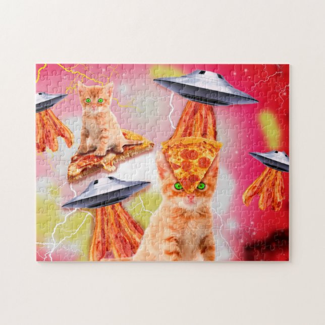 Katter, bacon och ufos pussel (Horisontell)