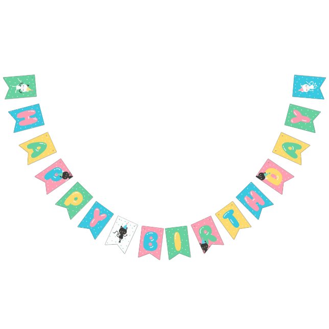 Katter & ballongbrevgrattis på födelsedagen vimplar (Alla)