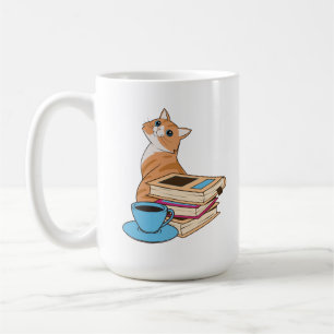 Katter, böcker och kaffe Söt kaffemugg