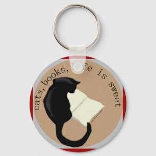 Katter bokar, liv är söta Keychain v2 Nyckelring