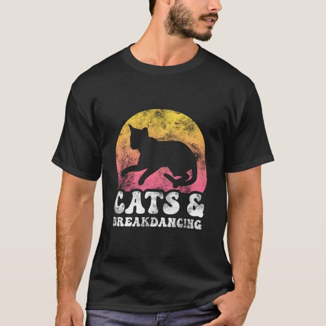 Katter Breakdancing Hobby T Shirt (Framsida)