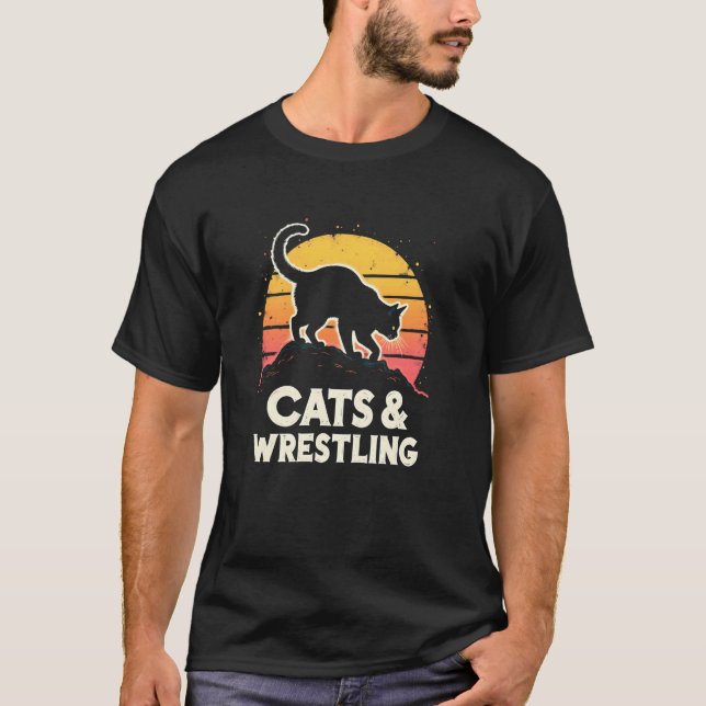 Katter brottas listigt t shirt (Framsida)