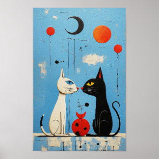 Katter - Cat- a joan Miró Inspired Graphic Poster