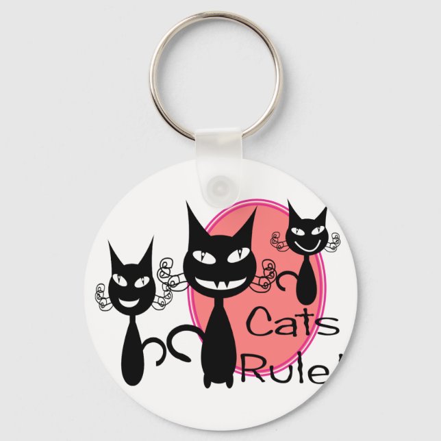 "Katter!"—Cat Lovers Gifts—Adult! Nyckelring (Framsida)