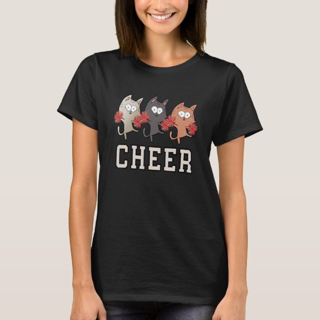 Katter Cheerleader Cheerleading T Shirt (Framsida)