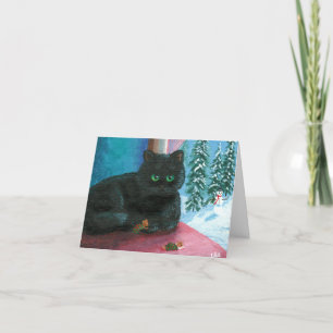 Katter Creationarts för julmussnögubbe Helgkort