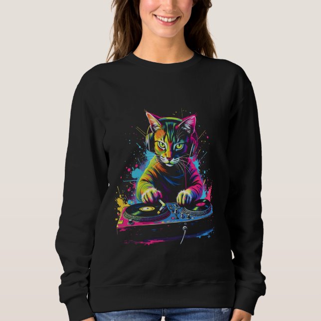 Katter DJ Art T Shirt (Framsida)