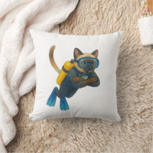 Katter dykare dyker i havet