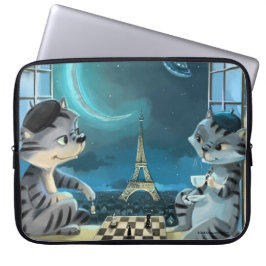 Katter Eiffeltornet - Natt Laptopfodral Laptop Fodral