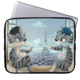 Katter & Eiffeltornet - Paris Laptopfodral Laptop Fodral