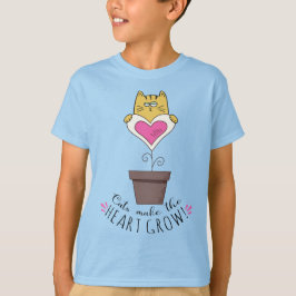 Katter Får Hjärtat att Växa T-Shirt - Blå