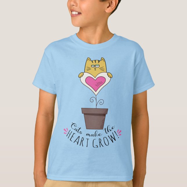 Katter Får Hjärtat att Växa T-Shirt - Blå (Framsida)