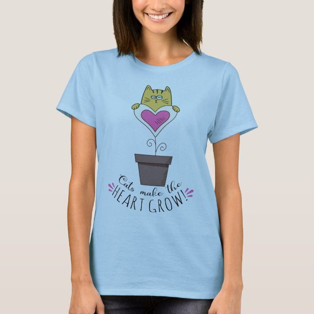 Katter Får Hjärtat Att Växa T-Shirt - Blå (Framsida)