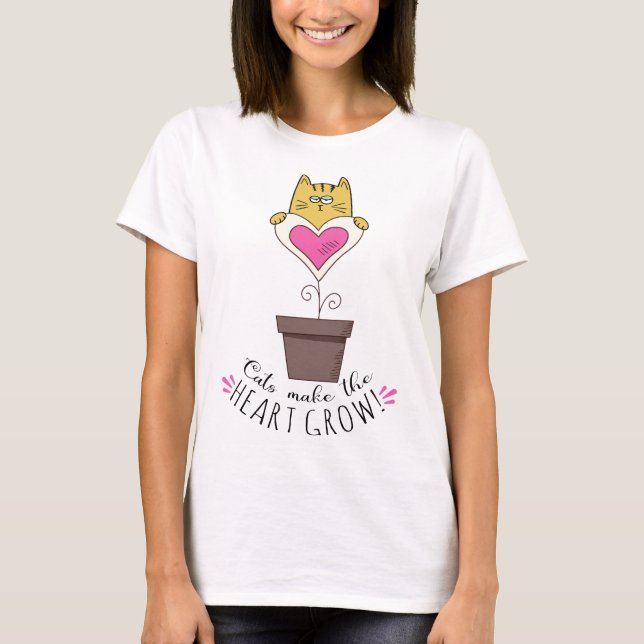 Katter Får Hjärtat Att Växa T-Shirt - Vit (Framsida)