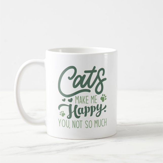 Katter får mig att Lycklig inte så mycket. Kaffemugg (Vänster)