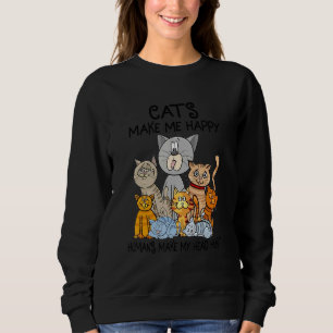 Katter får mig att Lycklig människor får mig att O T Shirt