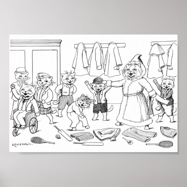 Katter (färgande Bild), Louis Wain Poster (Framsidan)