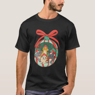 Katter Festar I Julgransprydnad Dekoration Katt T Shirt
