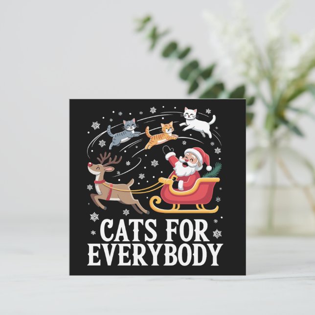 Katter för alla jul katt rolig jul tomte  julkort (Stående Fram)