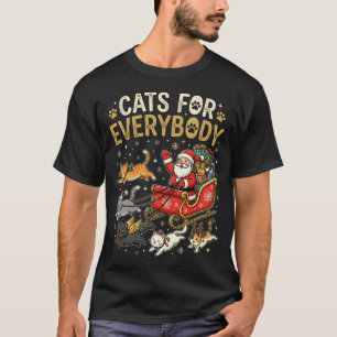 Katter för alla julen Santa hatt rolig Meowy T Shirt