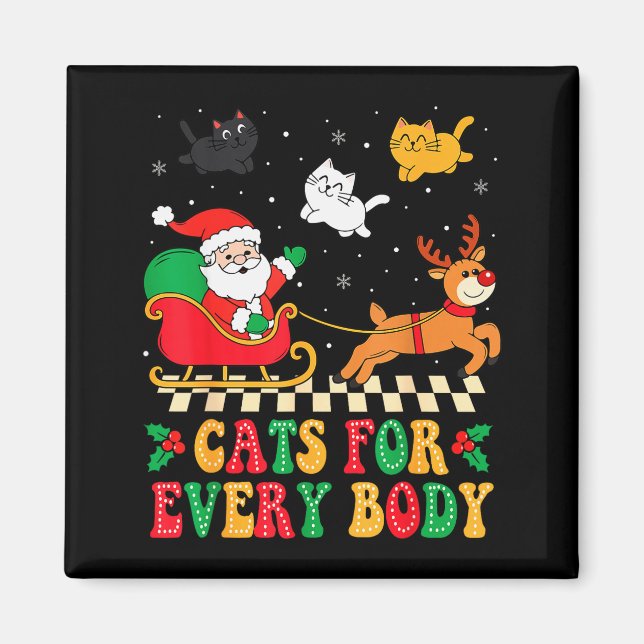 Katter För Alla Julkatt Rolig Jul Kvinnor  Magnet (Framsidan)